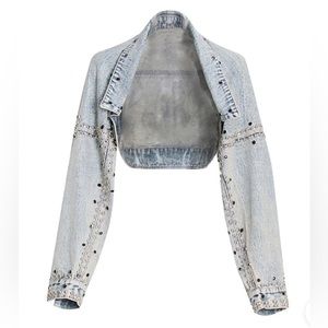 Studded cropped Jean jacket
